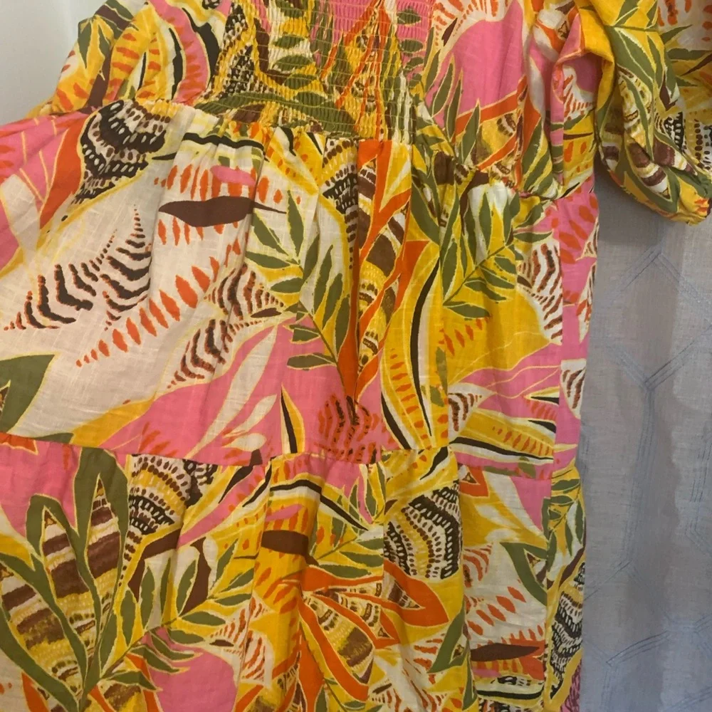 Mlle Gabrielle Plus Size Cotton Floral Print Summer Dress-Size 3X - Picture 7 of 11